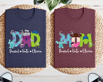 Camiseta de Disney Monster Inc. para mamá y papá, camiseta de Halloween de Monsters, camiseta familiar de Disney, camiseta de grupo con cara de Monsters.