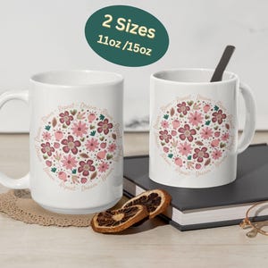 Retro Floral Coffee Mug: 70s Flower Power, Dream Bloom Repeat