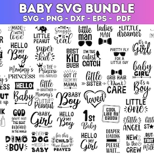 Baby SVG Bundle, Baby Shower SVG, Newborn SVG Bundle, Baby Quote Bundle, Cute Baby Saying svg, Funny Baby svg, Baby Boy Girl Svg, Png