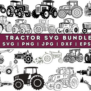 Tractor SVG Bundle, Tractor PNG Bundle, Tractor Clipart, Tractor SVG Cut Files for Cricut, Tractor Silhouette, Truck Svg, Farm Svg
