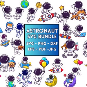 Astronauta Svg Png Bundle, Astronauta con cohete svg, niño astronauta svg, Universo Svg, Spaceman svg, Espacio SVG