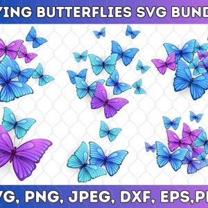 Flying Butterflies Svg bundle\ Butterfly Silhouette Design Layout\ Butterfly Swarm svg Cut File\ Png\ Cricut\ Clipart\ Digital download