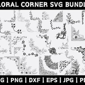 Corner svg Bundle, Corner svg, Floral corner svg files, Decorative Page Corner SVG, Corner Pattern Border Frames Svg, Instant Download