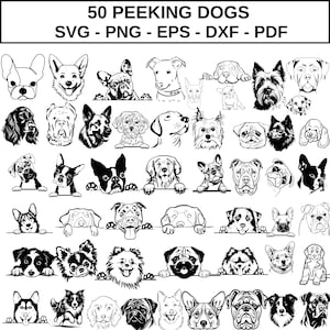 PEEKING DOG SVG, Peeking Dog Clipart, Peeking Dog Svg Files For Cricut, Peeking Dog Silhouette Svg