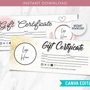 Gift Certificate Template Printable And Editable Custom Voucher Printable Gift Card Aqua Gift Certificate Add Logo