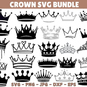 Royal Crown Svg, Crown Svg Bundle, King Crown Svg, Queen Crown Svg, Crown Clipart, Princess Tiara Svg, Cricut, Silhouette, Instant Download