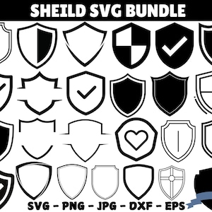 Shield SVG Bundle, Shield PNG Bundle, Shield Clipart, Shield SVG Cut Files for Cricut, Shield Silhouette, Badges Svg Png, Badge Svg