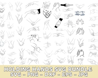 Holding Hands SVG Bundle: Couple Hands Cut Files (Digital Download)