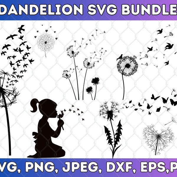 Dandelion SVG, Dandelion Svg Bundle, Dandelion Vector, Dandelion Cricut, Dandelion Clipart, Dandelion Files For Cricut, Silhouette, Clip Art