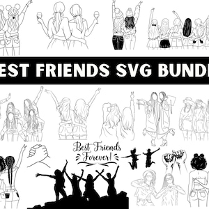 親友 SVG バンドル | 親友 SVG | 友情の日 SVG | 永遠の友達 SVG | 女性の友情 SVG | bff SVG | 友情クリップアート | 友達 SVG