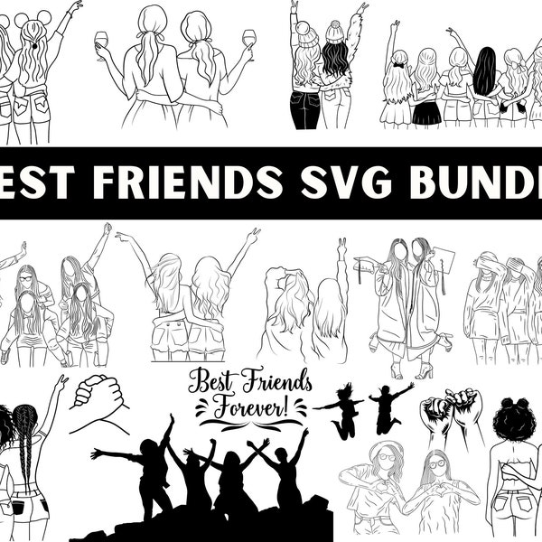 Best Friends SVG Bundle |Besties SVG| Friendship Day SVG| Friends forever Svg|Female friendship Svg| bff Svg |Friendship Clipart|Friends svg