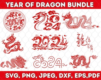 CHINESE DRAGON 2024 | Year of the Dragon | Chinese Dragon Horoscope Svg| Chinese New Year SvG| Magestic Dragon Bundle |Chinese Dragon Vector