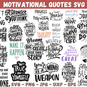 Motivational Svg Bundle, Positive Quote svg, Affirmation svg, Cute Inspirational svg, Saying Svg, Png Files, Funny Quotes cut files