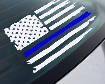 Thin Blue Line Flag Decal/Sticker
