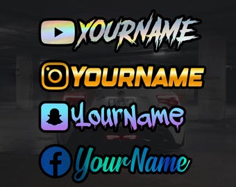 Custom Social Media Sticker w/ Background - Holographic Instagram Vinyl Decal - Waterproof Custom Username Stickers