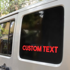 Red Custom Personalized Text Vinyl Decal Sticker