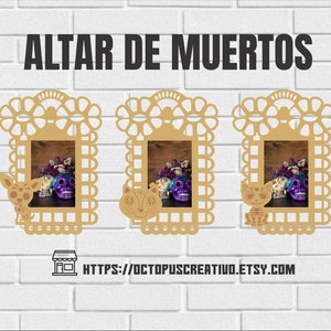 Day of the Dead Pet Altar SVG | Day of the Dead Mini Altars (Set of 3) | Day of the Dead Ofrenda | Day of the Dead Mexico | Picture Frames