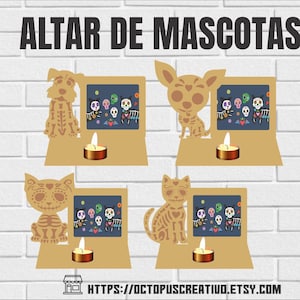 Mini-altaren van de doden voor huisdieren | Dag van de Doden SVG, eps, cdr | Dag van het Doden Mexico | Het aanbieden van SVG,DXF | Niche-altaar van de doden