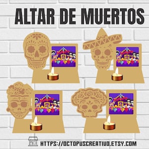 Mini altars of the dead (4), Day of the Dead SVG, Day of the Dead Mexico, Day of the Dead laser, offering SVG, niche altar of the dead, EPS