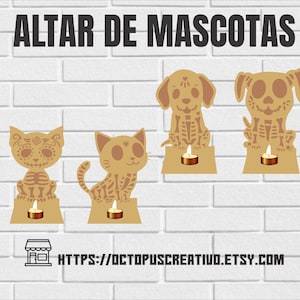 Mini Altares de Muertos para Mascotas (4) | Day of the Dead SVG,eps,cdr | Día de Muertos México | Ofrenda SVG,DXF | Nicho Altar de Muerto