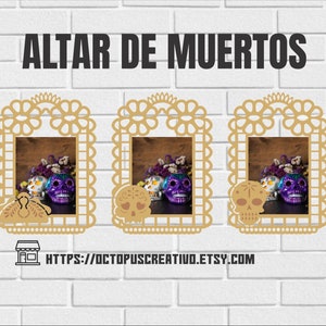 Marco de fotos del Día de Los Muertos (3)| Day of the Dead SVG,eps,cdr | Día de Muertos México | Ofrenda SVG