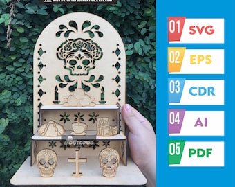 altar of the dead, Day of the Dead SVG / Day of the Dead Mexico, offering SVG, memorial kit, niche altar of the dead #3