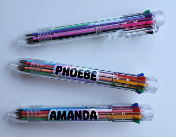 8 Multicolor Pen Stationery, Multi Color Retractable Pen