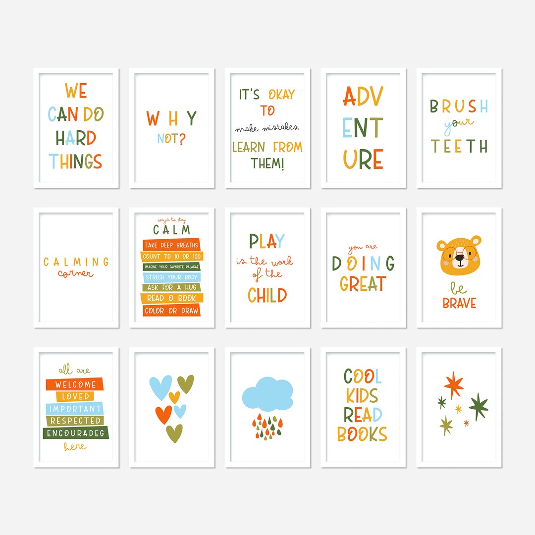 Educational Posters, Set of 15 Homeschool Prints, Montessori Classroom ...