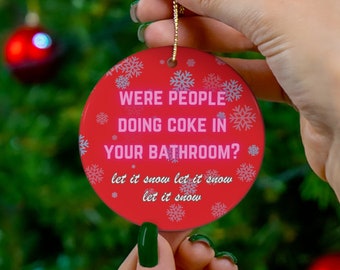 ¿Había gente consumiendo coca cola en tu baño árbol de Navidad de cerámica Adorno navideño Amas de casa reales bauble RHOBH Rinna Bravo Regalo Beverly Hills