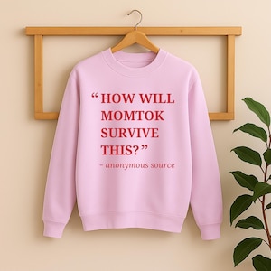 Come sopravviverà Momtok? Felpa girocollo con stampa di giornale / Merchandising Momtok unisex / Maglione SLOMW / Regalo per fan di &quot;Le vite segrete delle mogli mormoni&quot;