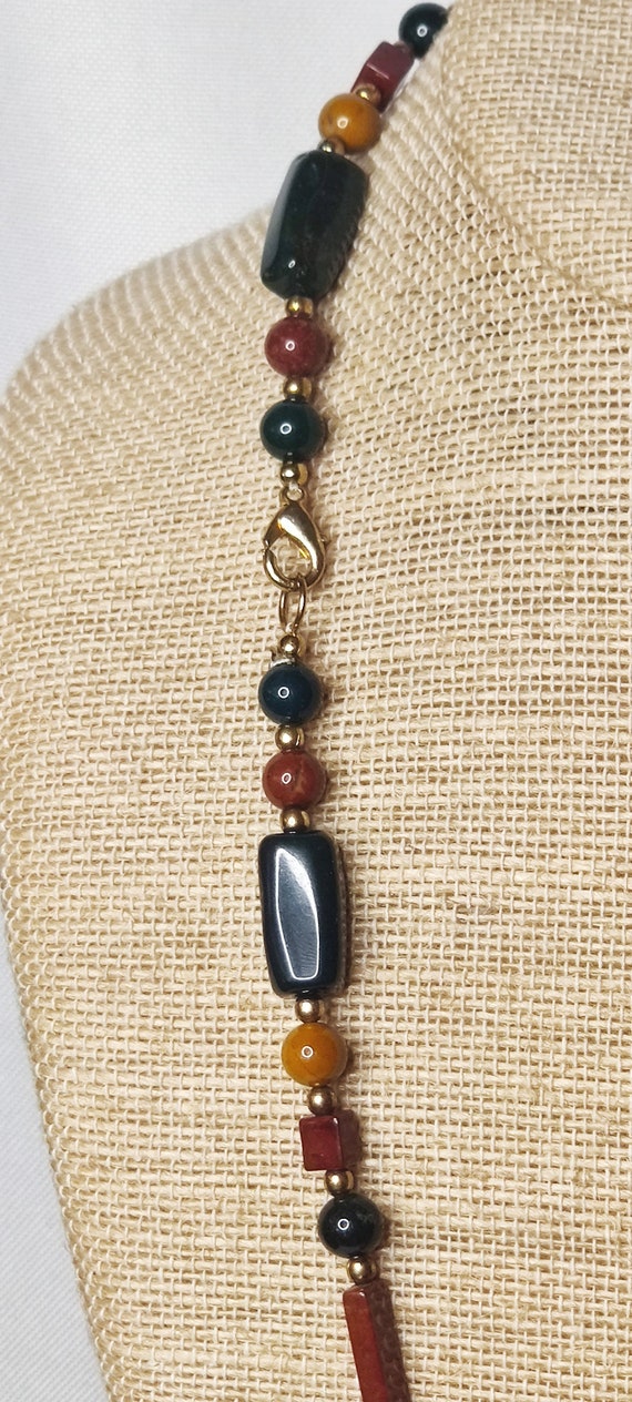 Native American Jasper Beaded Necklace 26 Inch Le… - image 3