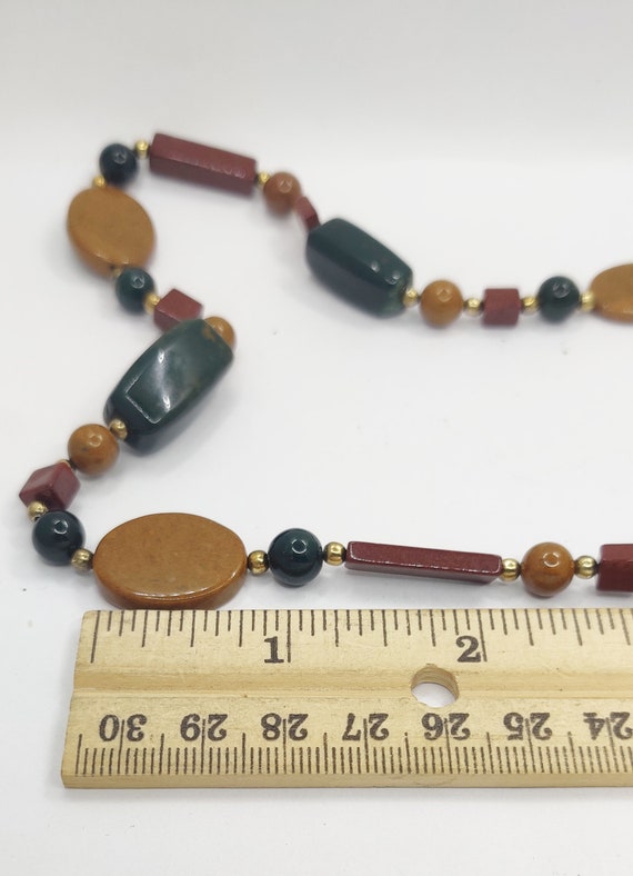 Native American Jasper Beaded Necklace 26 Inch Le… - image 6