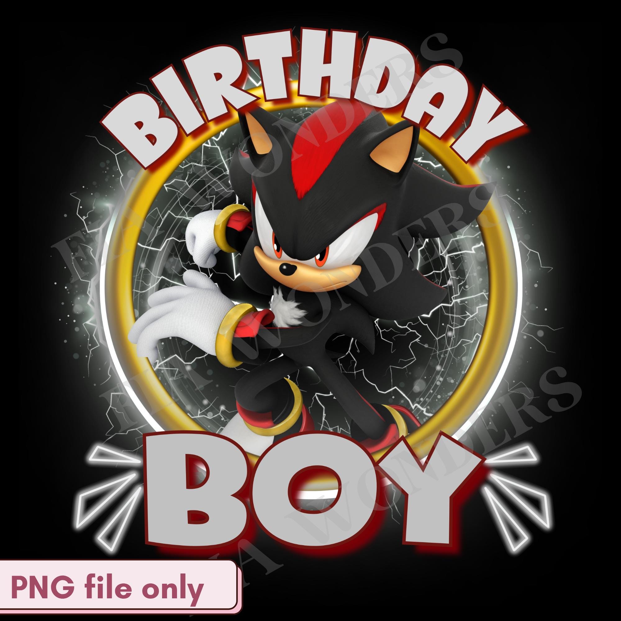SONIC SHADOW Birthday Boy PNG, Black Hedgehog Birthday Clipart, Shadow Party Sublimation Tshirt Mug Bag Giveaway Design,Birthday Boy Decor