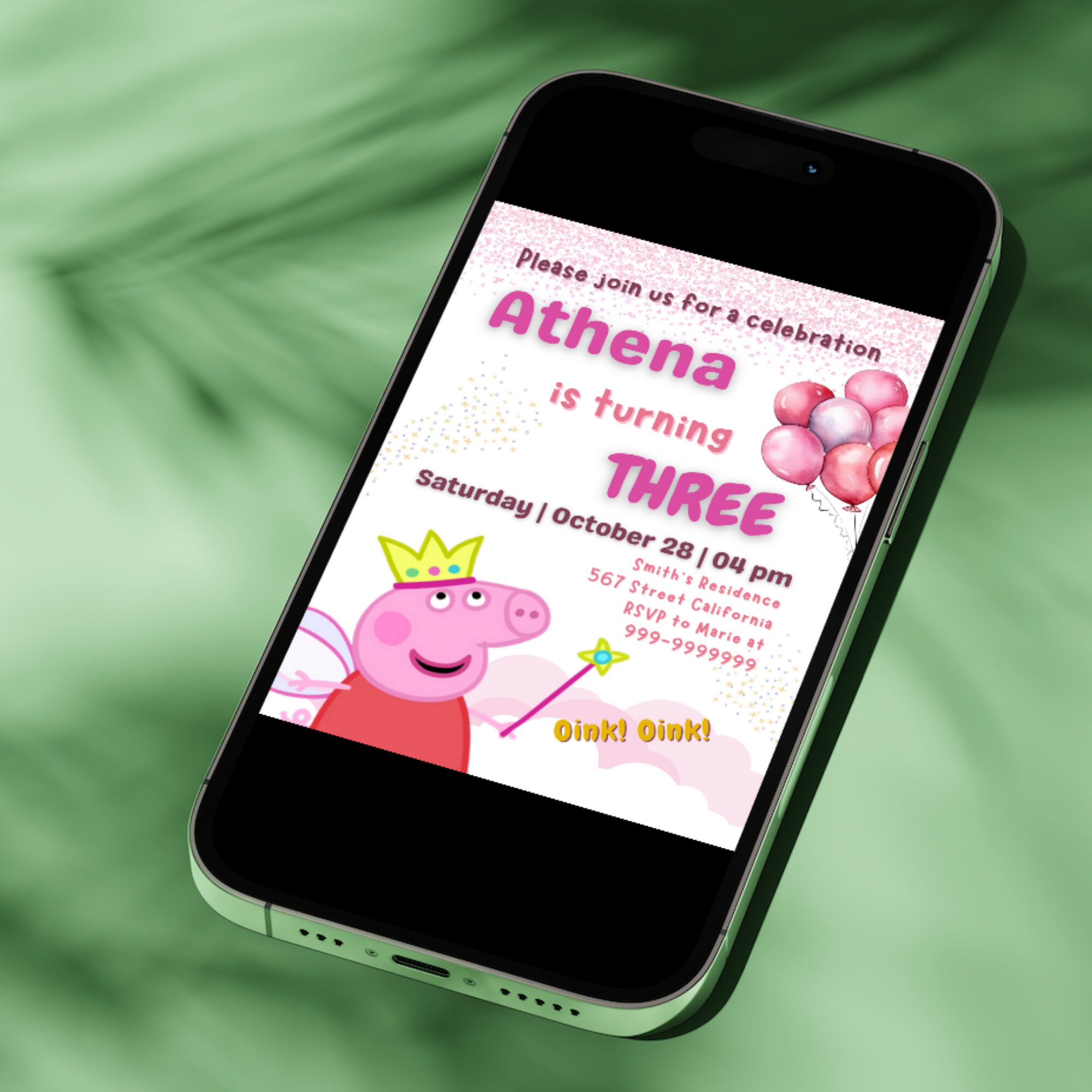 Editable PEPPA PIG Birthday Invitation Printable Peppa Pig - Etsy