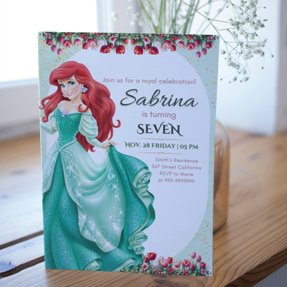 Editable ARIEL Birthday Invitation Ariel Party Invitation Mermaid ...