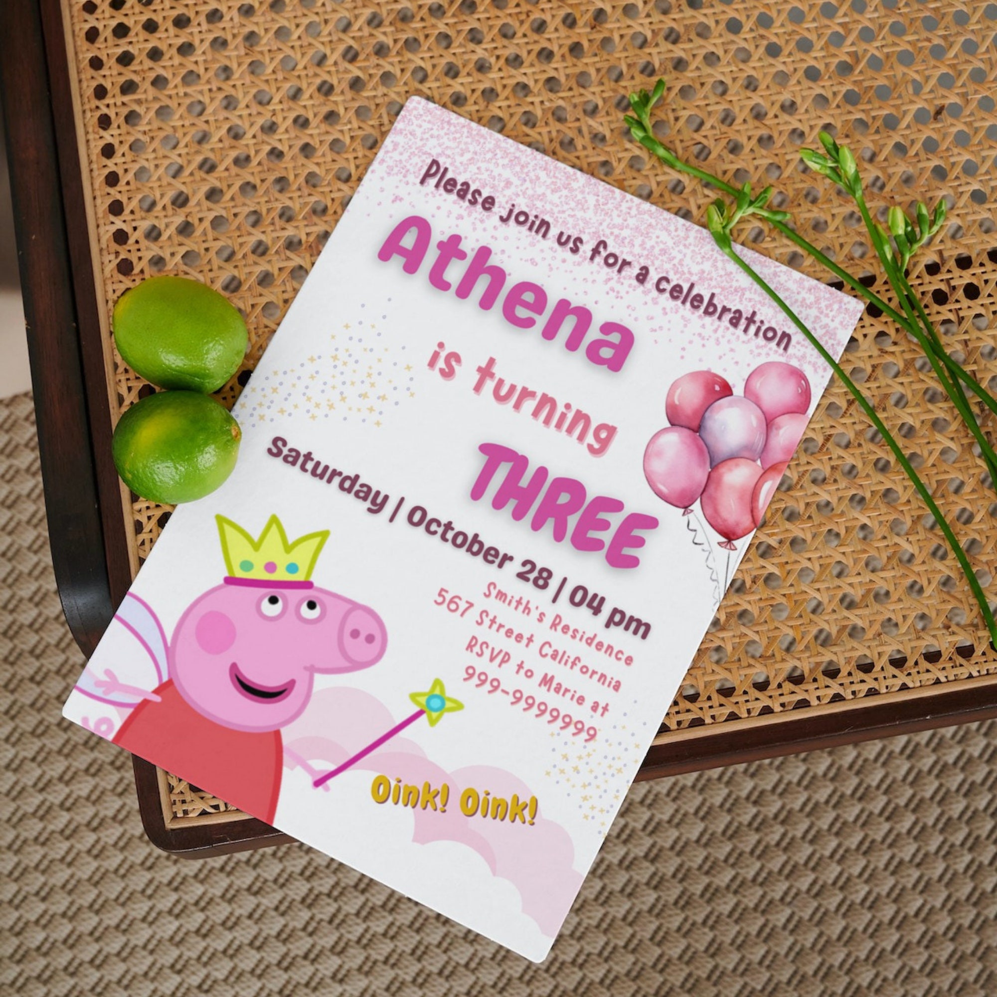 Editable PEPPA PIG Birthday Invitation Printable Peppa Pig - Etsy