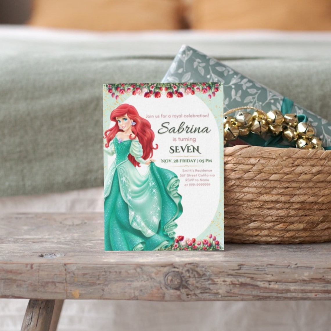 Editable ARIEL Birthday Invitation Ariel Party Invitation Mermaid ...