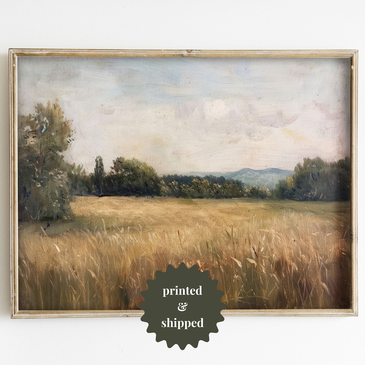 Corn Field Vintage Style Painting | Farmhouse & Cottage Decor | PRINTED AND SHIPPED | No. B048 - Etsy