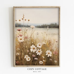 Daisy Wildflower Meadow Vintage Style Painting | Cottagecore Decor | PRINTABLE | No. 044