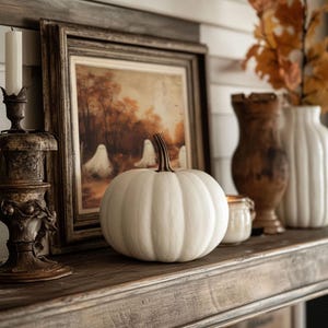 Moody Ghost Painting Autumn Landscape Vintage Style Wall Art Halloween ...