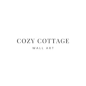 May include: Cozy Cottage Wall Art logo with the text "Cozy Cottage" in a serif font and "Wall Art" in a smaller serif font below.
