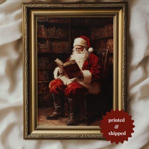 Santa Claus Vintage Style Print | Cozy Cottage Holiday Decor | PRINTED AND SHIPPED | No. B119