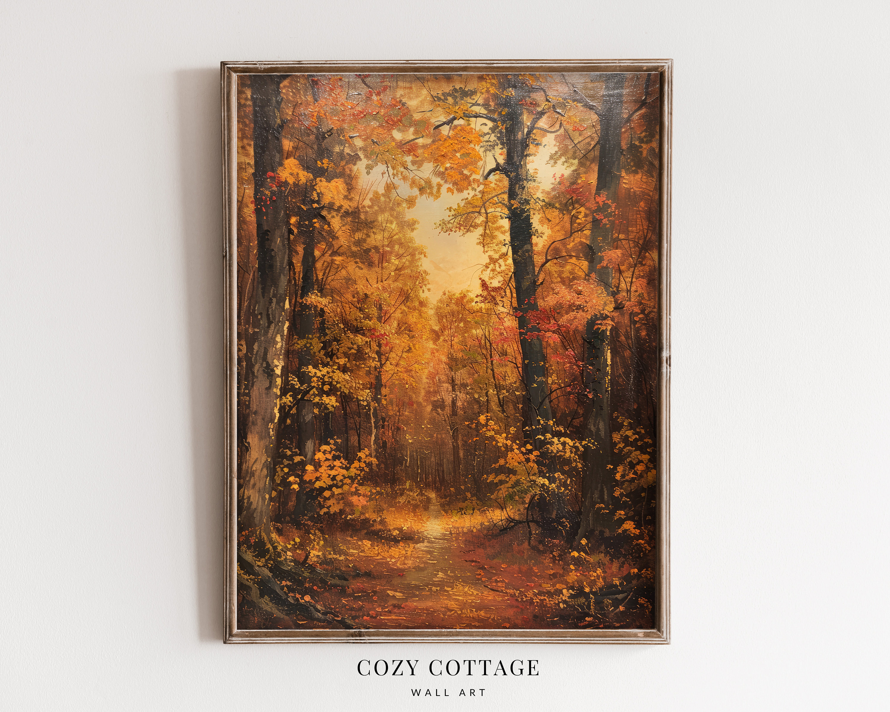 Autumn Forest Vintage Style Painting Wall Art | Cottage Fall Decor | PRINTABLE | No. 071