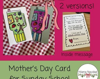 Cartes pour la fête des mères (école du dimanche, salle de classe, usage familial, etc.) Cartes imprimables à fabriquer et à offrir aux enfants, inclusives, chrétiennes, simples