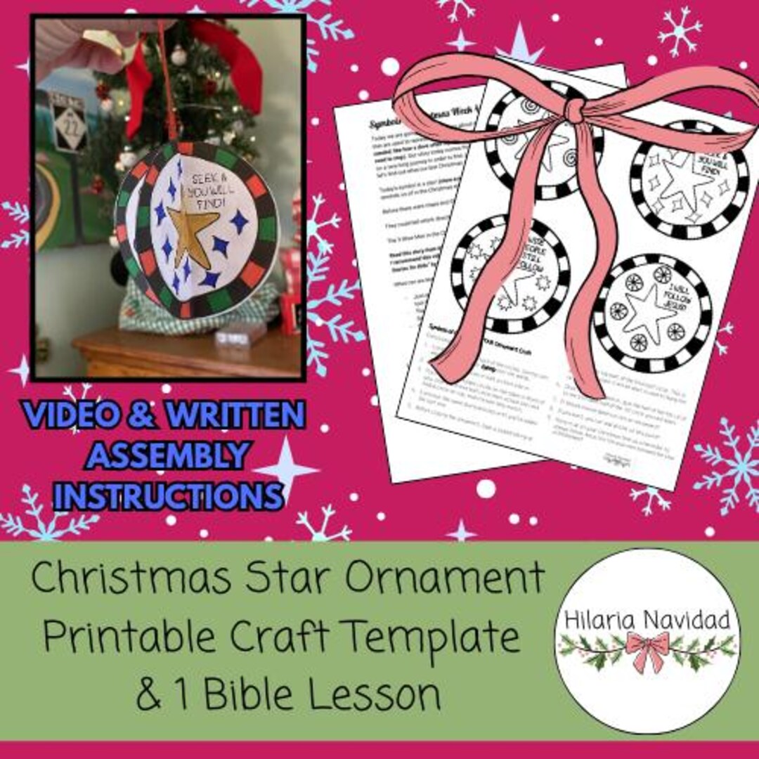 Christmas Star Ornament Craft and Lesson (for Sunday School, Classroom ...