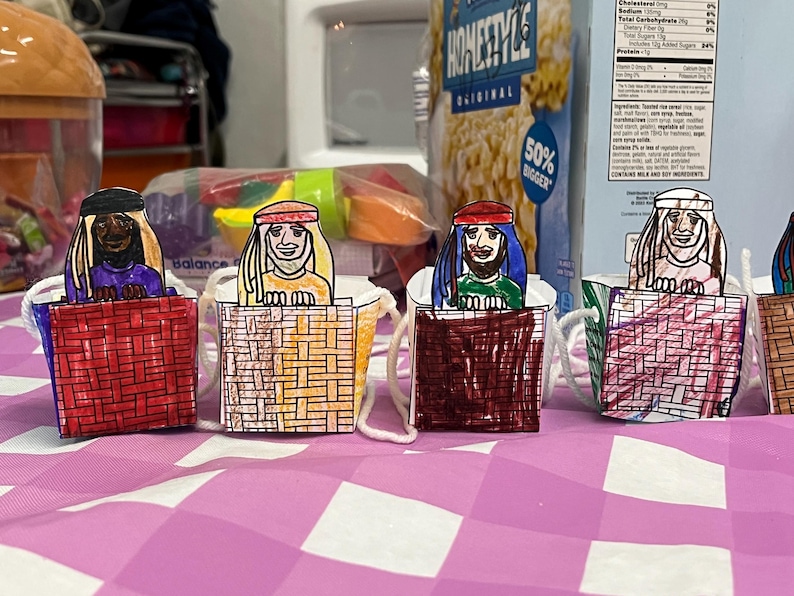 Bricolage Paul dans un panier (école du dimanche, salle de classe, usage familial, etc.) Activité pour enfants pour les actes 9 - La conversion de Paul et sa fuite de Damas image 6