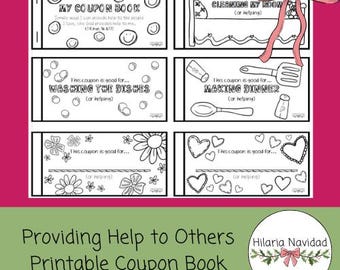 Providing Help to Others Coupon Book Printable Craft (1 Kings 16 & 17 craft for Sunday School, classroom, home use, etc.)