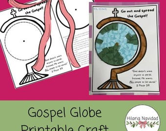 Gospel Globe imprimable Craft (école du dimanche, salle de classe, usage familial, etc.) partagez l'évangile, les missions, le missionnaire, Paul et Barnabas ont appelé