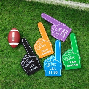 Giant Game Day Foam Finger with Custom Printed Message, Game Day Event, Custom Foam Finger, Wedding Party Gift, Bachelor Party Little League
