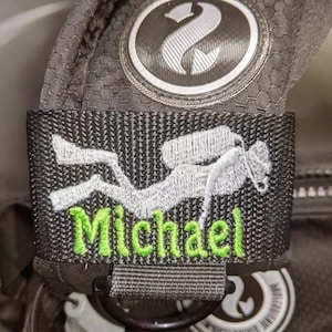 Personalized Scuba Diver BCD Tag: Custom Embroidered Dive Gear Label